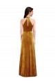 Keyhole Back Gold Trumpet High Neck Long Semi Formal Evening Dress / Prom Dress / Bridesmaid Dress York