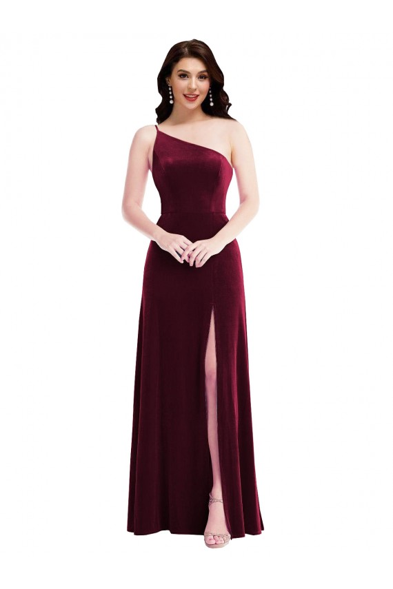 Burgundy Trumpet One Shoulder Long Black Tie Evening Dress / Prom Dress / Bridesmaid Dress York