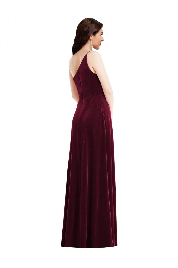 Burgundy Trumpet One Shoulder Long Black Tie Evening Dress / Prom Dress / Bridesmaid Dress York