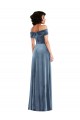 Dusty Blue A-Line Off the Shoulder Long Semi Formal Evening Dress / Prom Dress / Bridesmaid Dress York