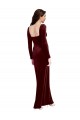 Low Back Burgundy A-Line Square Neck Long Prom Dress / Bridesmaid Dress York