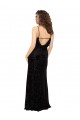 Open Back Black Sheath V-Neck Long Bridesmaid Dress York