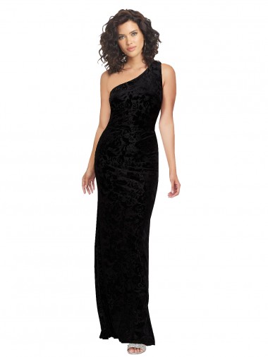 Black Sheath One Shoulder Long Bridesmaid Dresses York