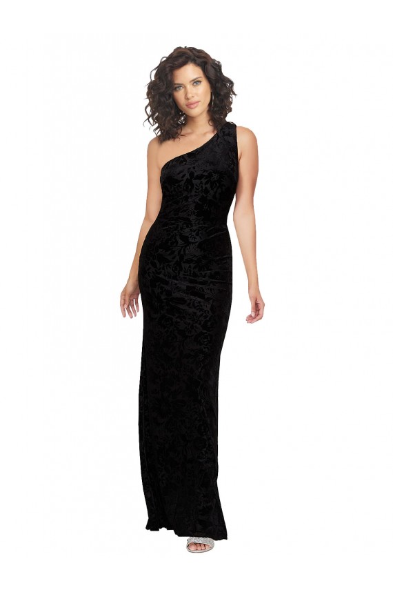 Black Sheath One Shoulder Long Bridesmaid Dresses York