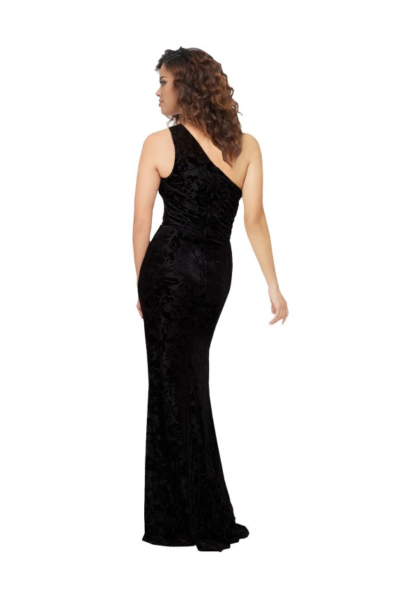 Black Sheath One Shoulder Long Bridesmaid Dresses York