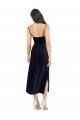 Low Back Dark Navy Column Cowl Neck Midi Length Formal Evening Gown / Prom Dress / Bridesmaid Dress York