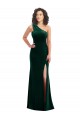 Dark Green Trumpet One Shoulder Long Black Tie Prom Dress / Bridesmaid Dress York