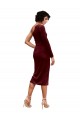 Burgundy A-Line One Shoulder Midi Length Black Tie Prom Dress / Bridesmaid Dress York
