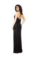 Open Back Black A-Line Cowl Neck Long Bridesmaid Dress York