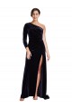 Dark Navy A-Line One Shoulder Sweep Train Formal Evening Gown / Prom Dress / Bridesmaid Dress York