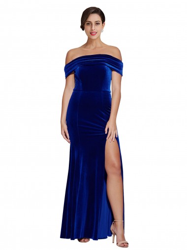 Royal Blue Mermaid Off the Shoulder Long Formal Evening Gown / Prom Dress / Bridesmaid Dress York