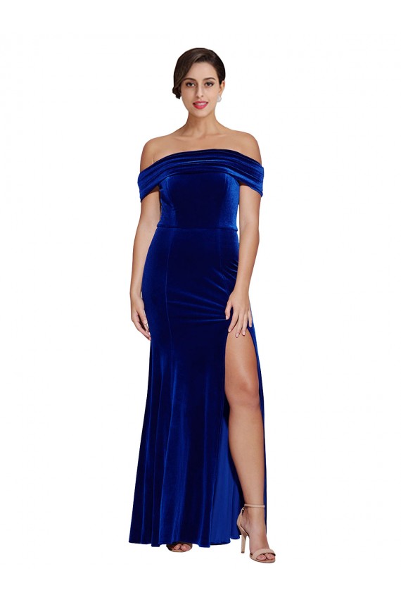Royal Blue Mermaid Off the Shoulder Long Formal Evening Gown / Prom Dress / Bridesmaid Dress York