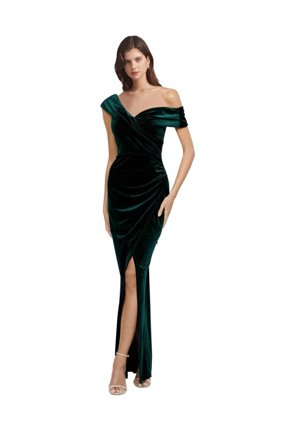 Dark Green Sheath Sweetheart Long High Low Evening Gown / Prom Dress / Bridesmaid Dress York