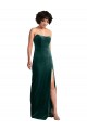 Low Back Dark Green Sheath Strapless Long Black Tie Evening Gown / Prom Dress / Bridesmaid Dress York